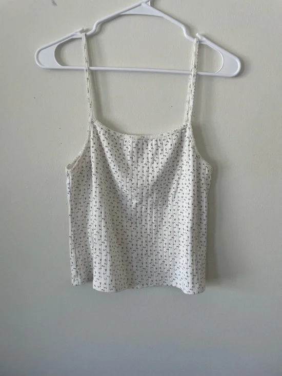Neuflora Cream Floral Spaghetti-Strap Tank Top - Picture 1 of 3